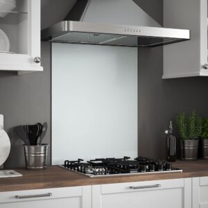 White Mist Glass Kitchen Splashback 600mm x 750mm